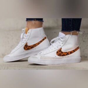 Nike Blazer Mid '77 SE Women’s Leather Leopard Print, Size 8.5